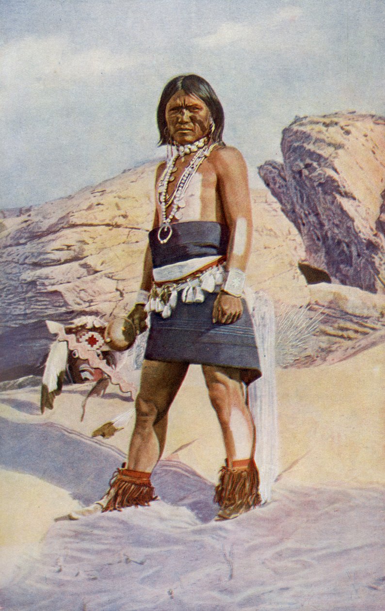 Észak Amerika. Egy hopi kígyótáncos Arizonából. 1920 alkotó: Unknown