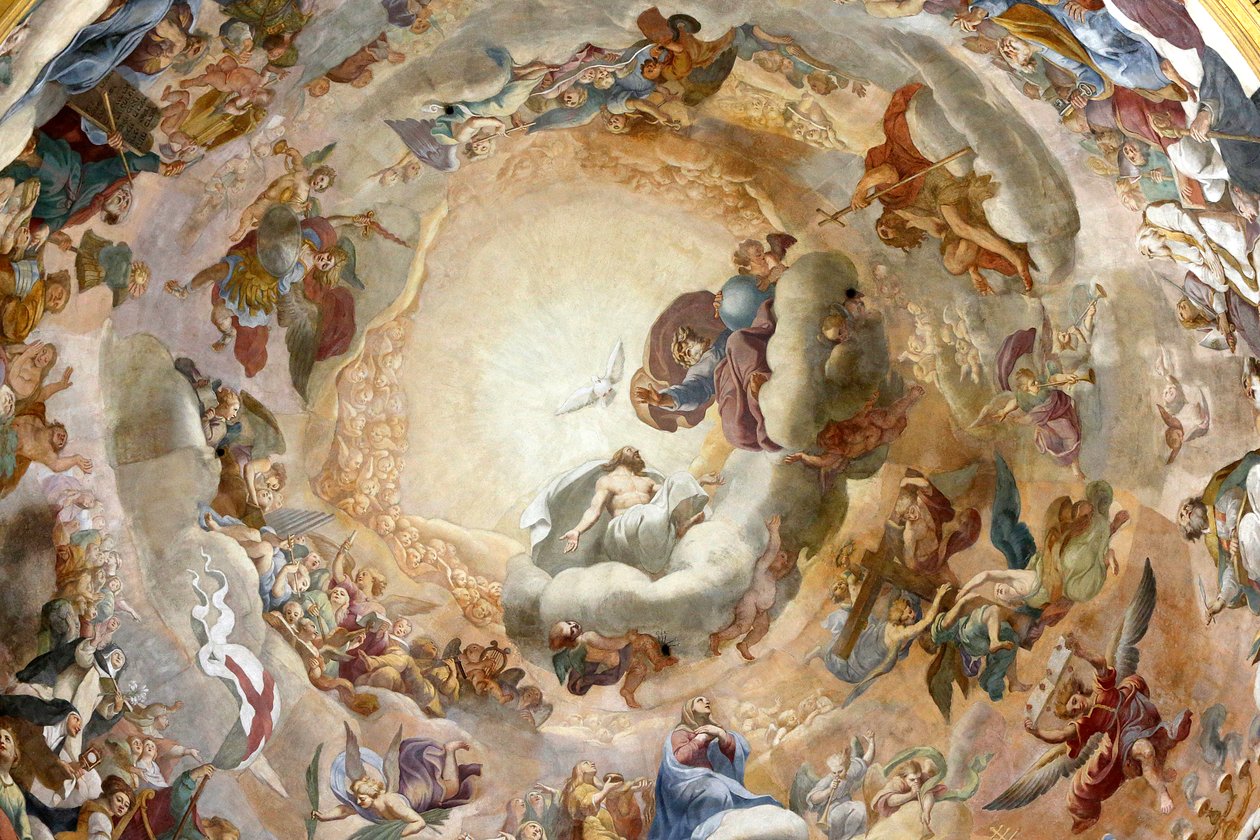 Notre-Dame du Val-de-Grace katolikus templom, Párizs, Franciaország, kupola freskó alkotó: Unknown