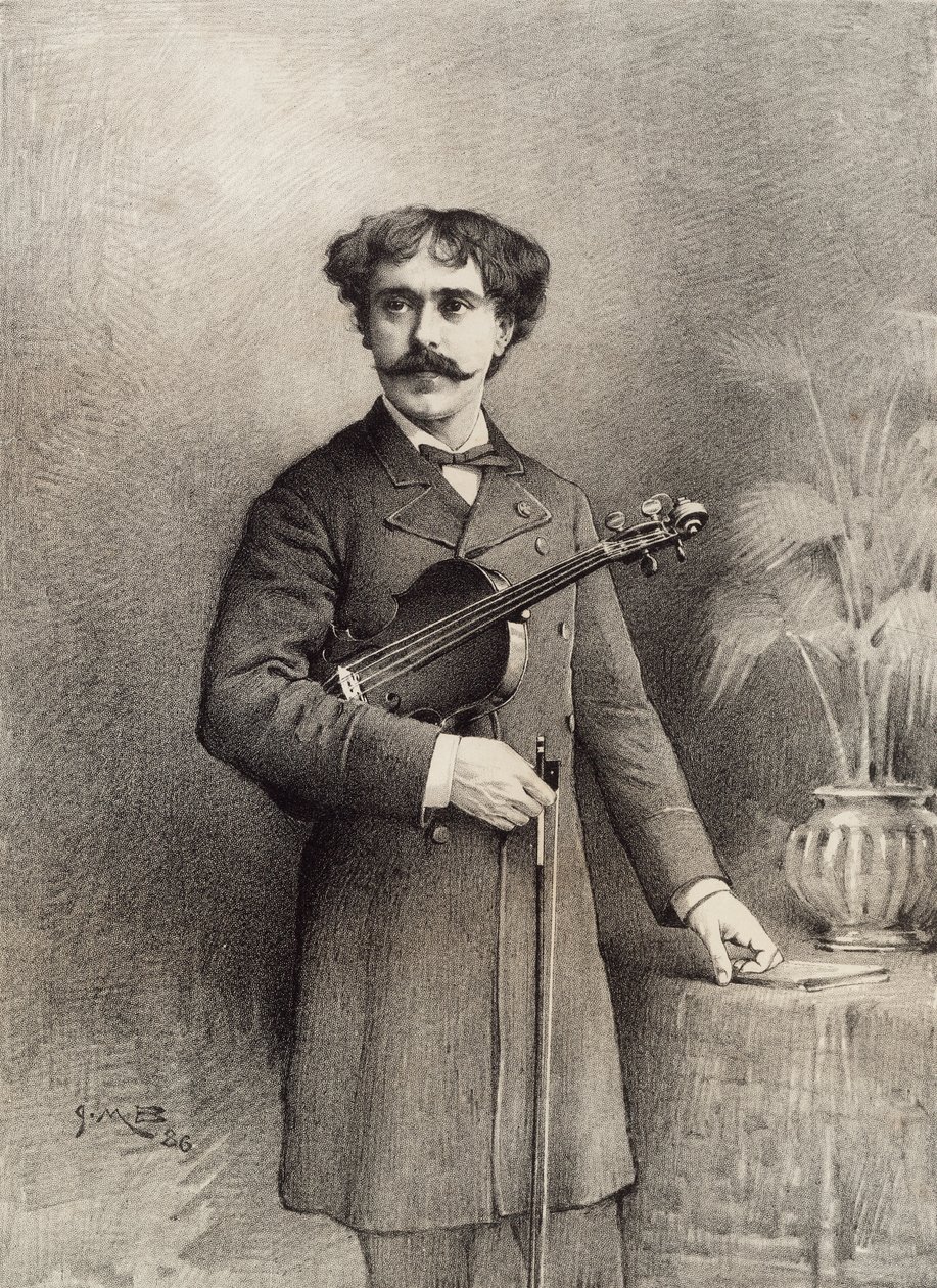 Sarasate Pál. kezében hegedű. alkotó: Unknown