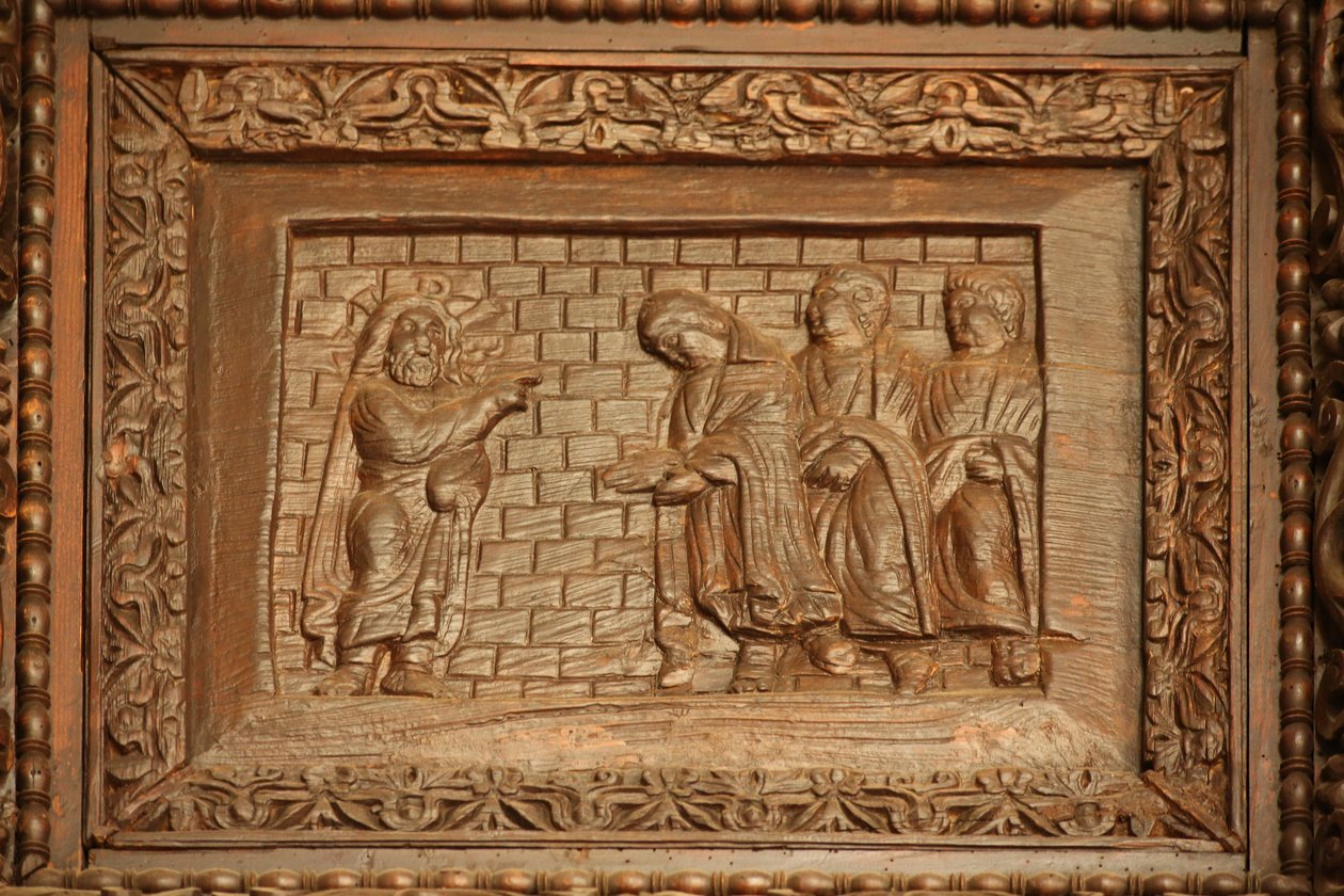 Panel az 5C ajtóból: a feltámadott Krisztus megjelenik tanítványainak alkotó: Unknown