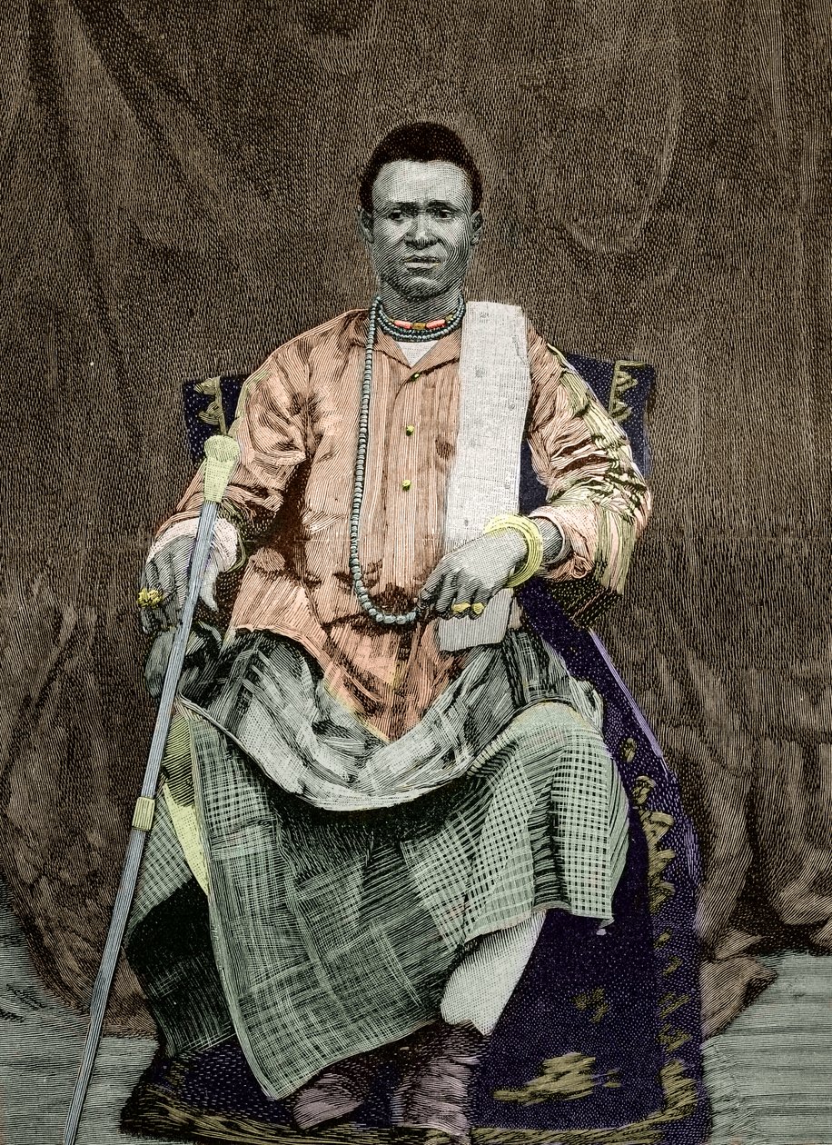 Kondo Behanzin portréja (kézzel színezett fotó) alkotó: Unknown