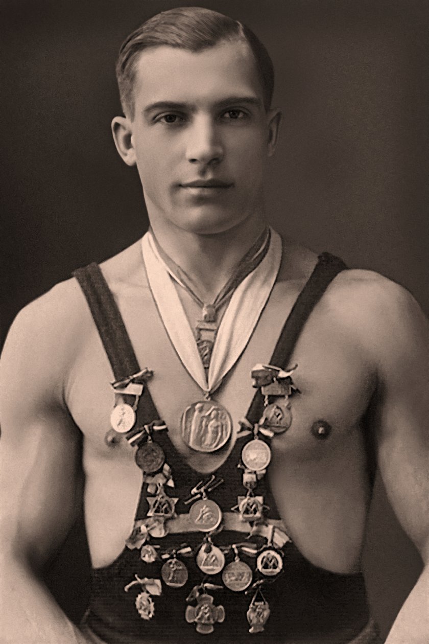 Egy birkózó portréja 1920 körül alkotó: Unknown
