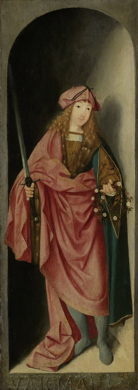 Szent Valerian, a Brunswicki Diptichon mesterének tulajdonított triptichon bal szárnya, 1490-1500 körül alkotó: Unknown