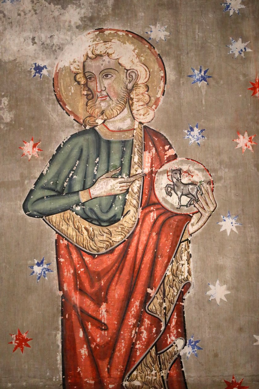 Saint-Pierre-le-Jeune protestáns templom, Keresztelő János, Fresco, Strasbourg, Franciaország. alkotó: Unknown