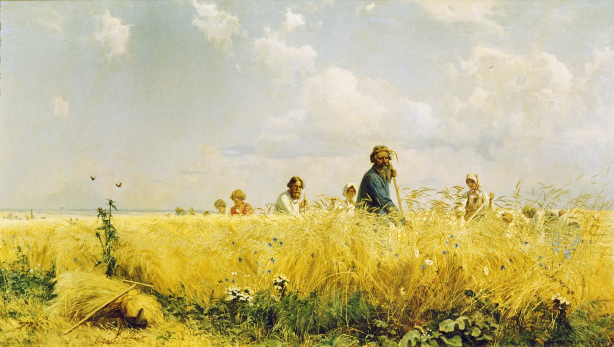 A kaszák Grigorij Miasojedov jobbágyokról készült képe, 1887. alkotó: Unknown