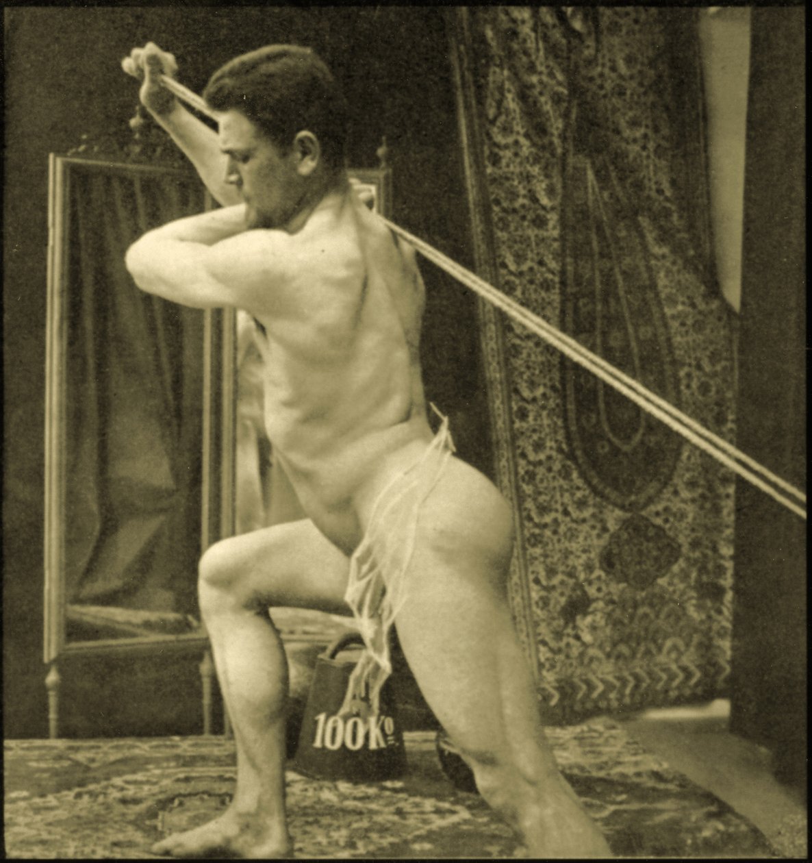 Kábelgép használata, 1910 körül (szépia fotó) alkotó: Unknown