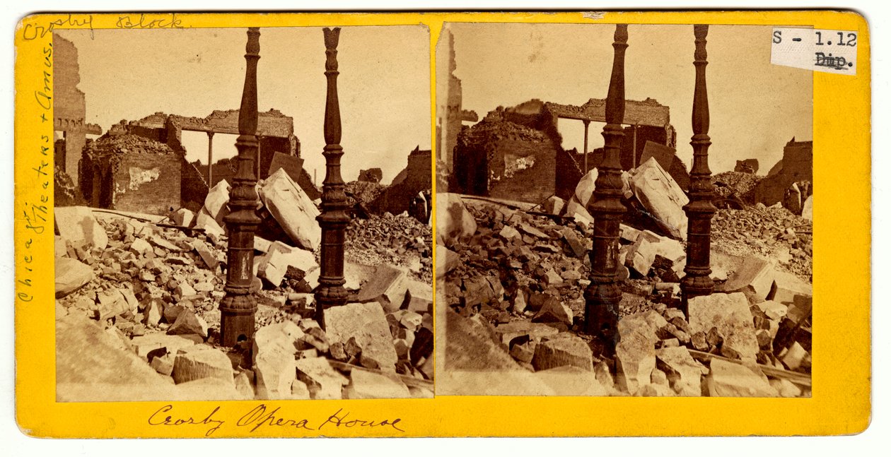 A Crosby Operaház romjai a nagy chicagói tűzvész után, 1871 alkotó: American Photographer