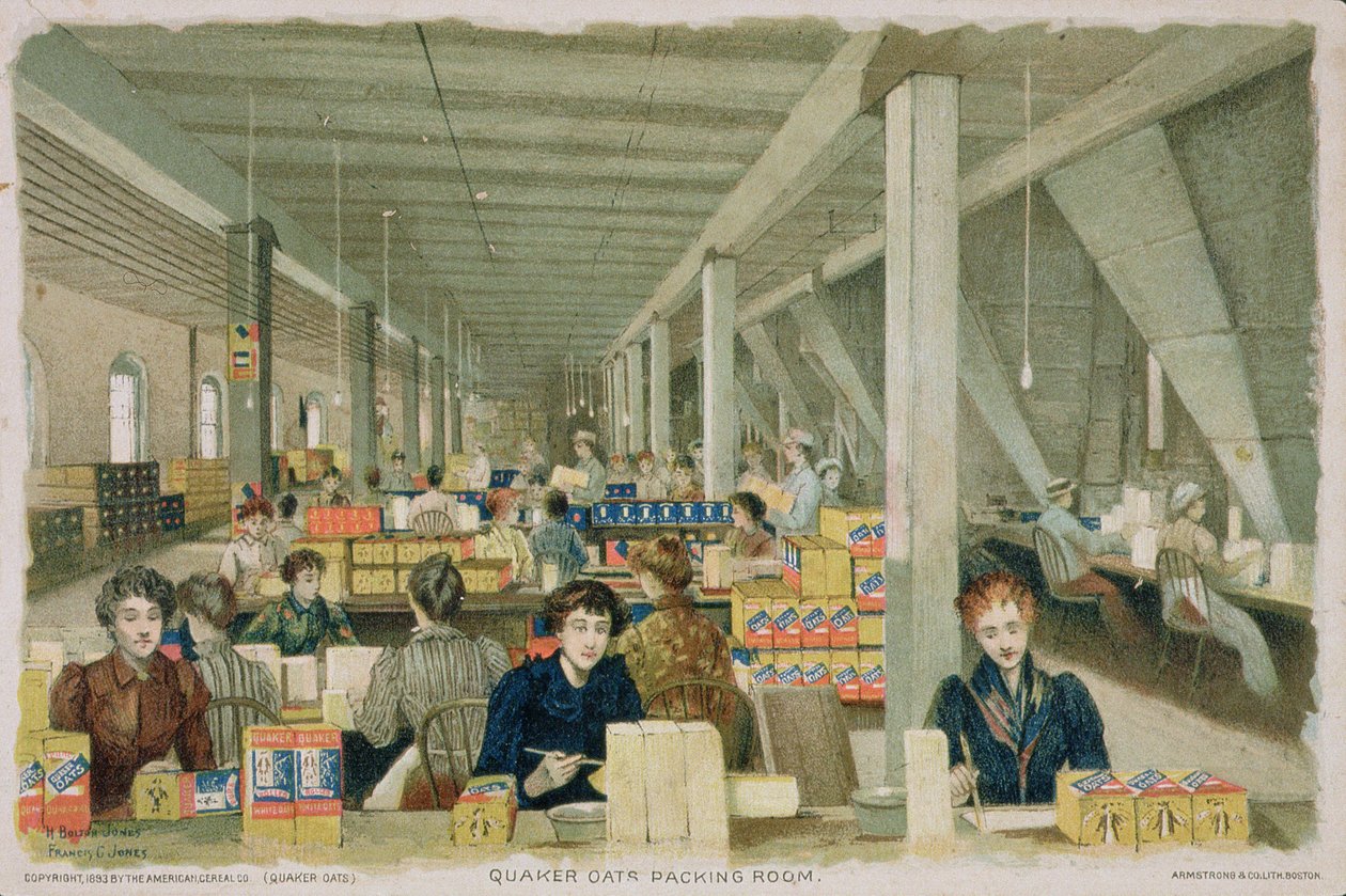 Egy Quaker Oats csomagolóterem, 1893 alkotó: American School