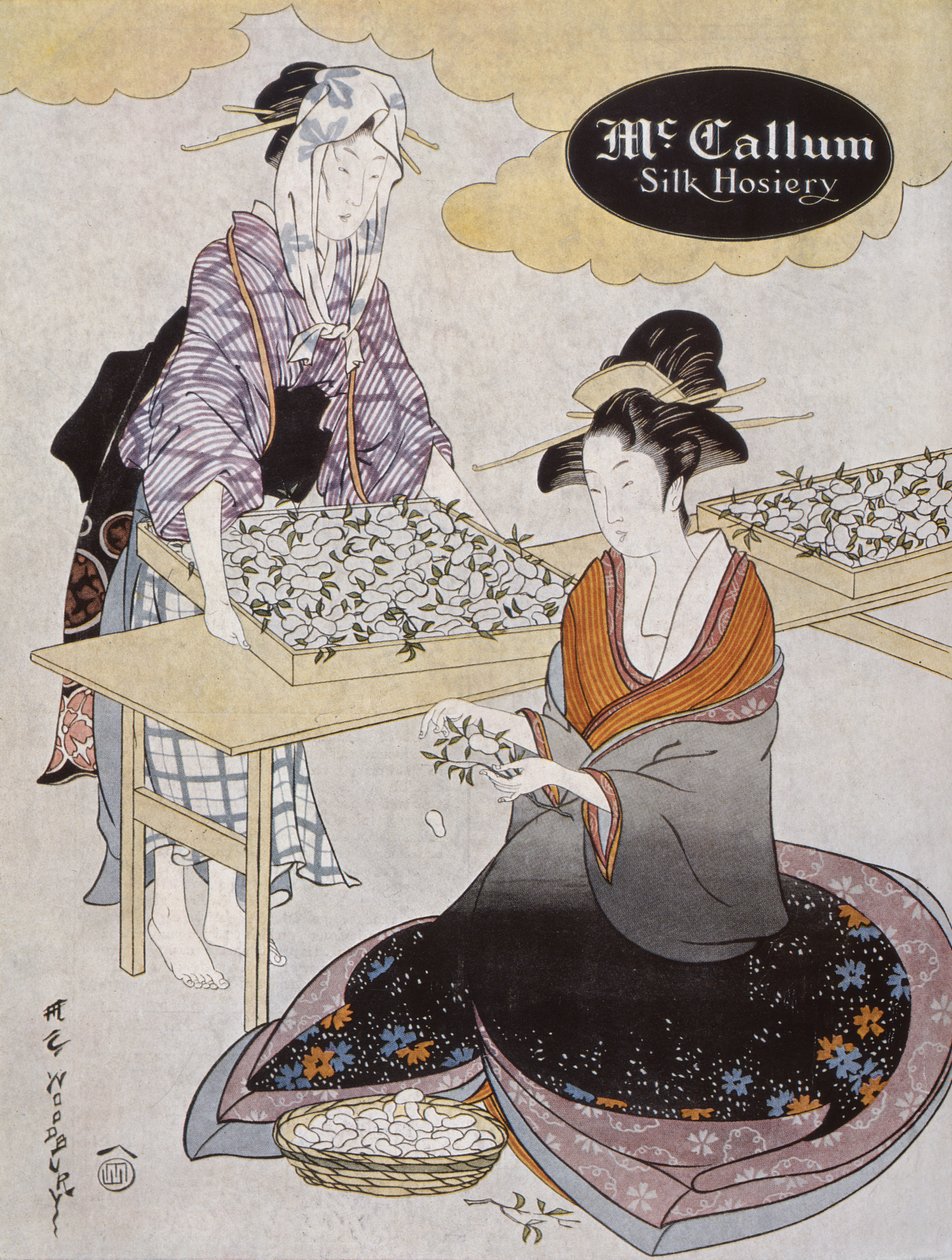 A McCallum Silk Hosiery reklámja, a Vogue magazin 1918. júliusában alkotó: American School