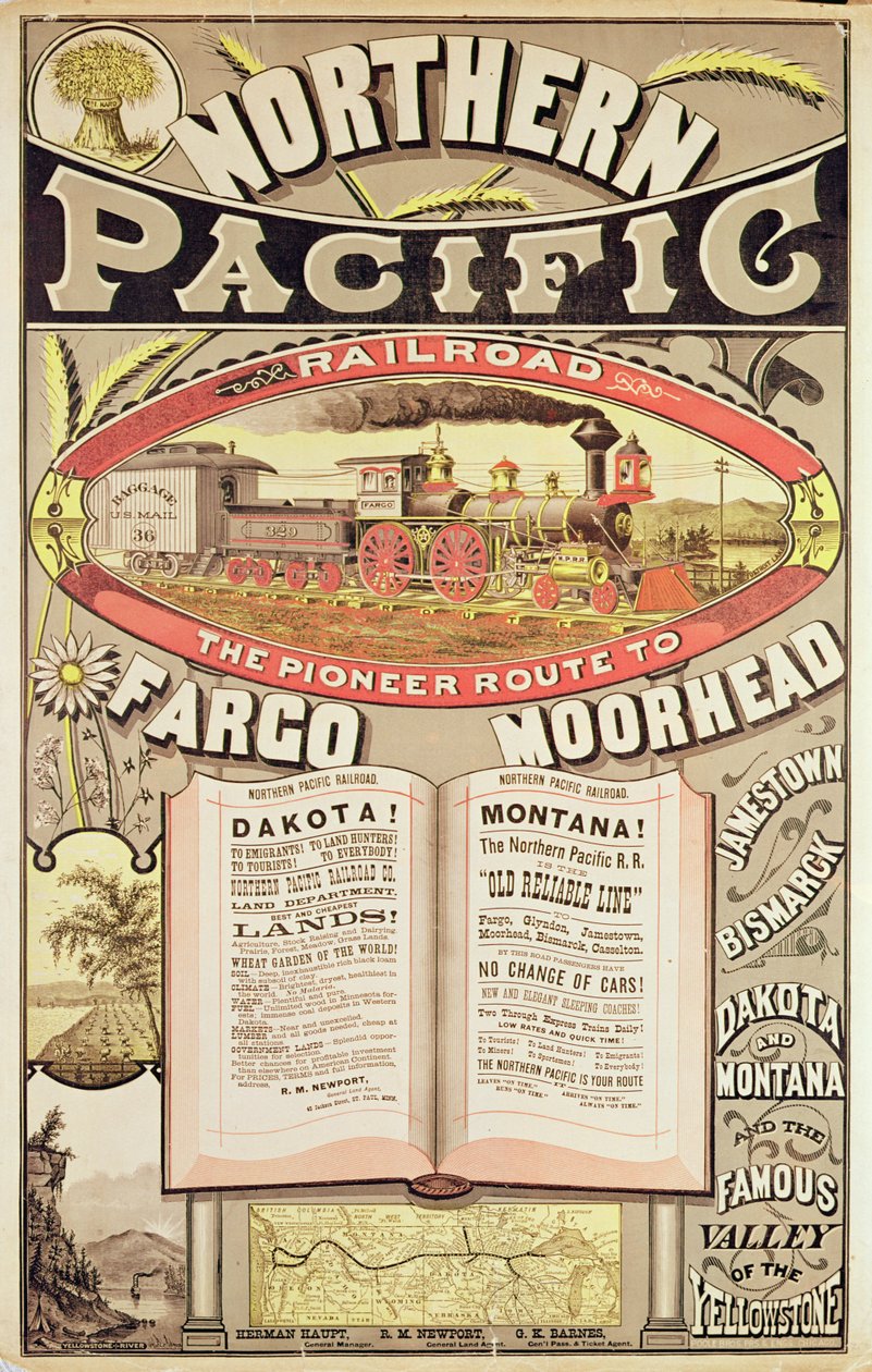 A Northern Pacific Railroad reklámja alkotó: American School