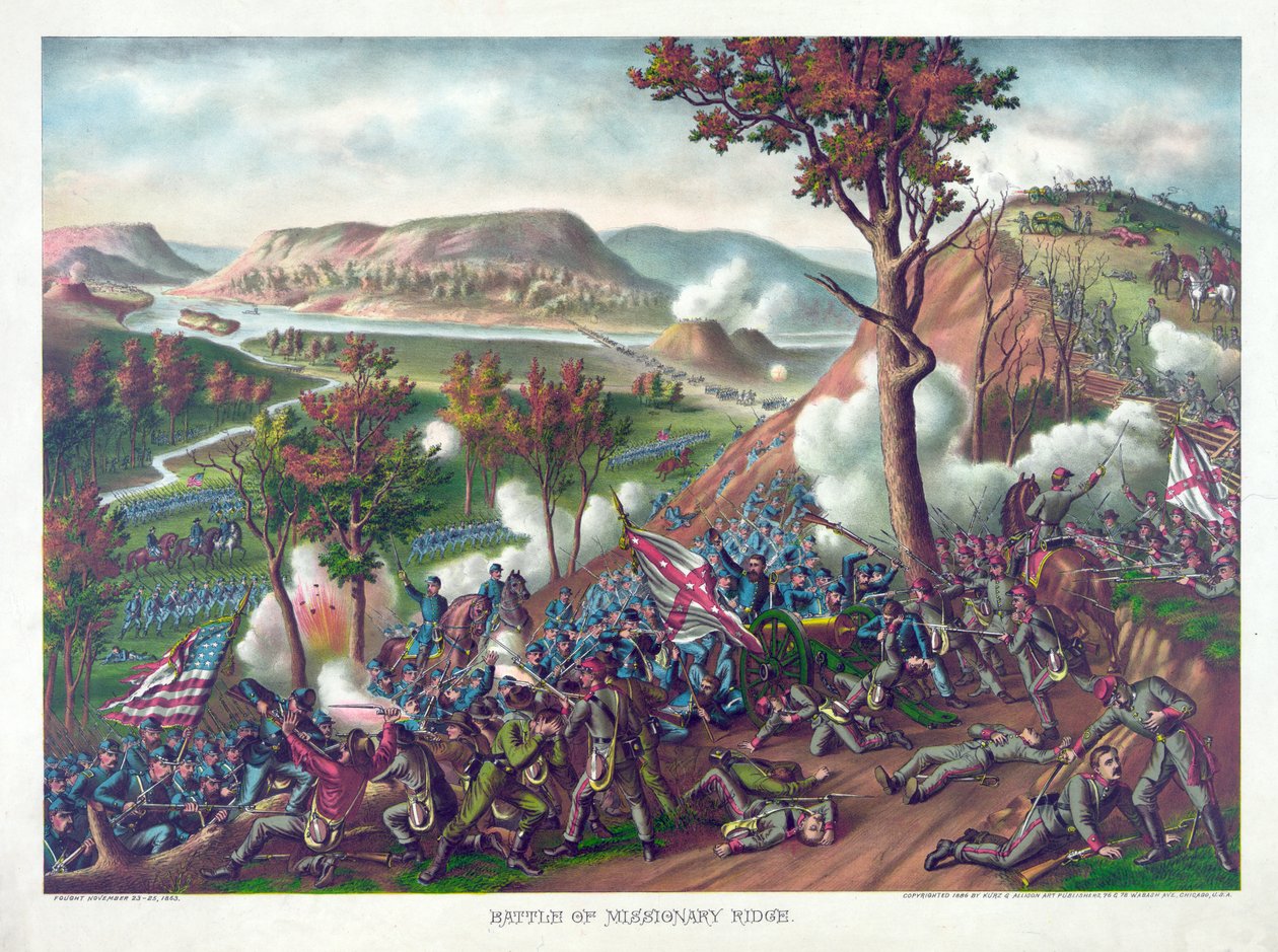 Battle of Missionary Ridge, kocsma. Kurz és Allison, 1886 alkotó: American School