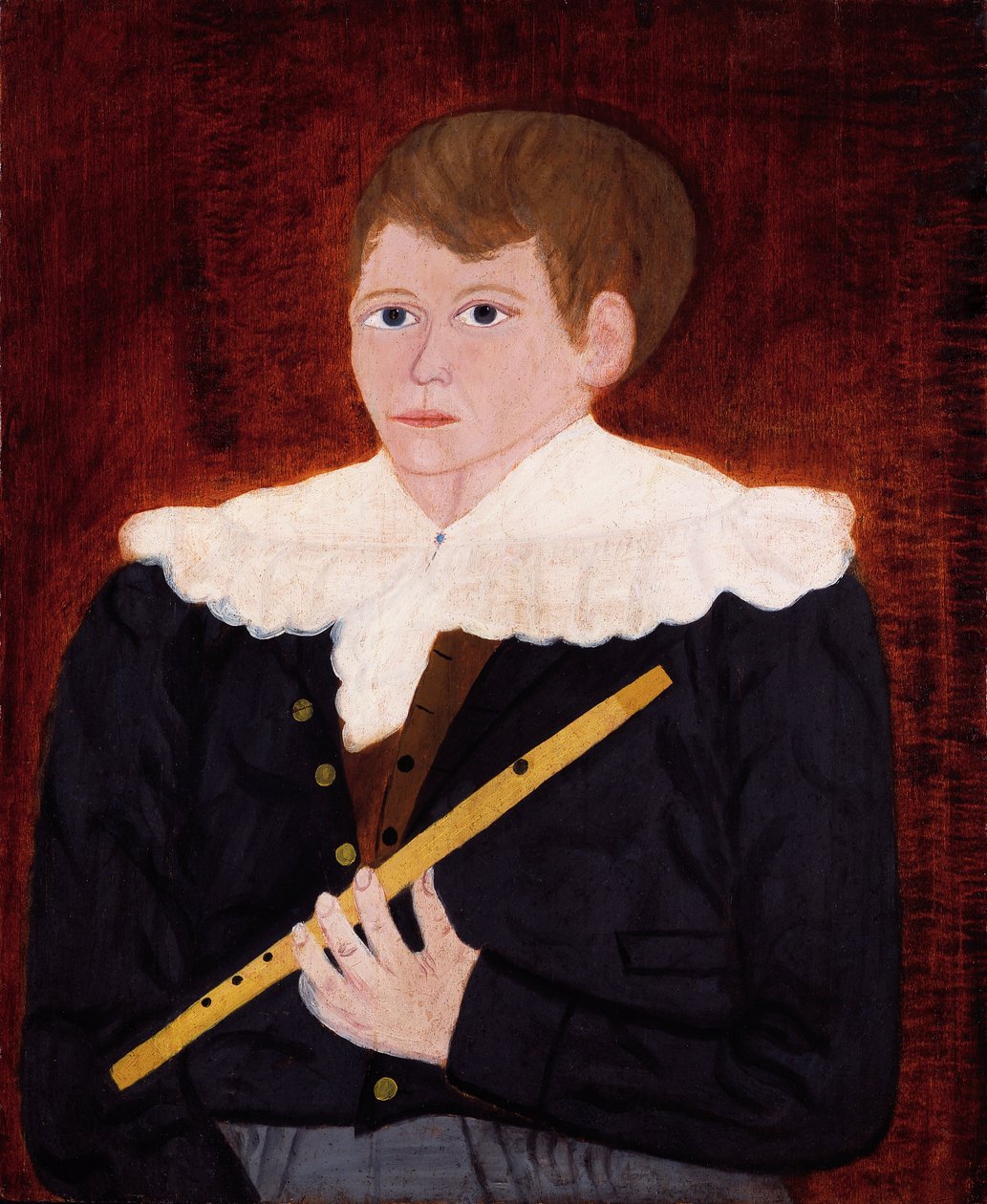 Fiú fuvolával, 1820 körül (olaj, falemez) alkotó: American School