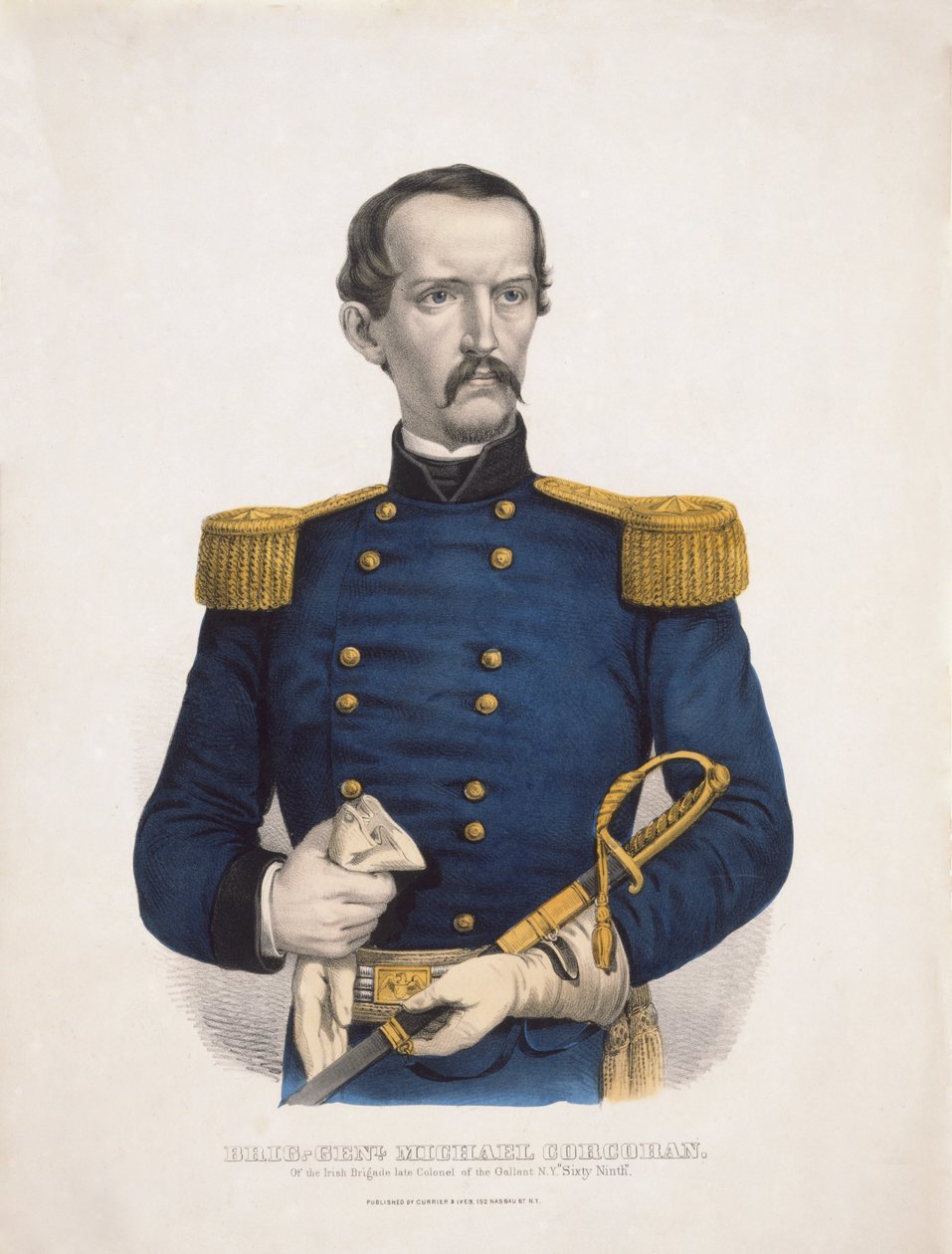dandártábornok. Michael Corcoran – az Ír Brigádtól, a vitéz N.Y. Sixty Ninth néhai ezredese, pub. 1860 alkotó: American School