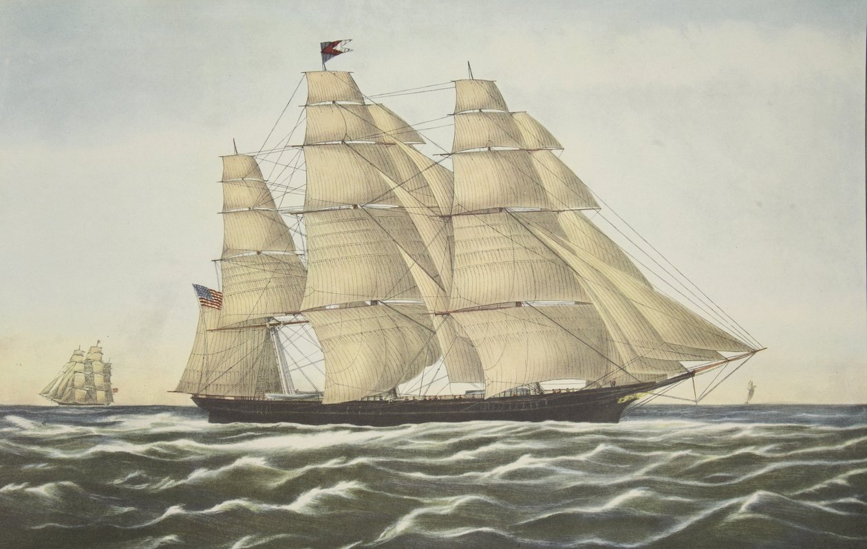 Clipper Hajó, Repülő Felhő, Pub. 1852, Currier & Ives alkotó: American School