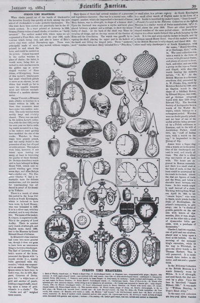 Curious Time Measurers, Scientific American, 1881. január 15 alkotó: American School