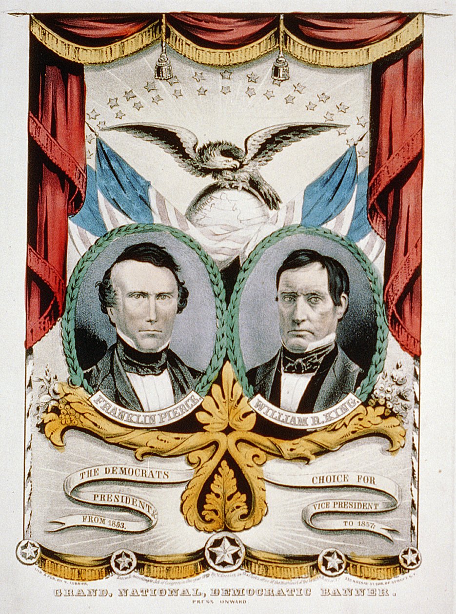 Demokrata elnökválasztási kampány zászlója, 1852 alkotó: American School