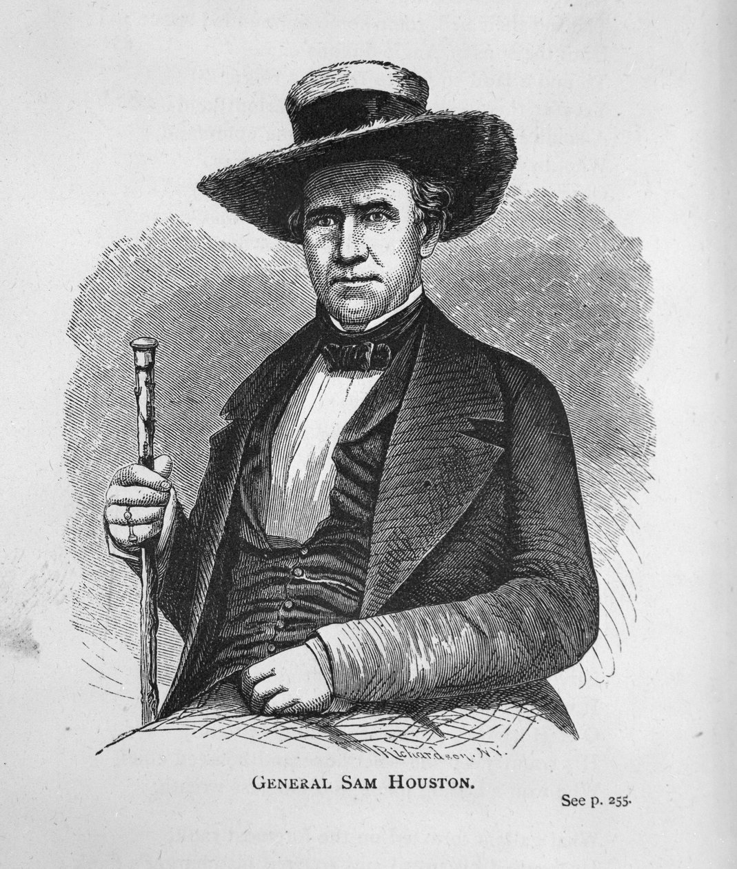 Sam Houston tábornok, a Texas History Scrapbookból alkotó: American School