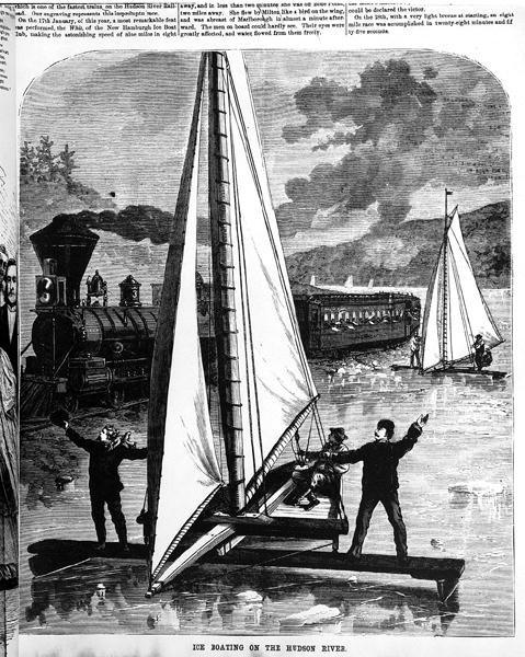 Jéghajózás a Hudson folyón, 1872 alkotó: American School