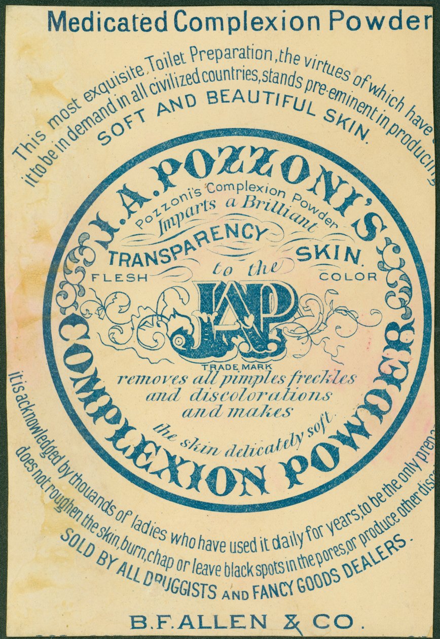J.A. Pozzonis arcszín púder [kereskedelmi kártya verso] alkotó: American School