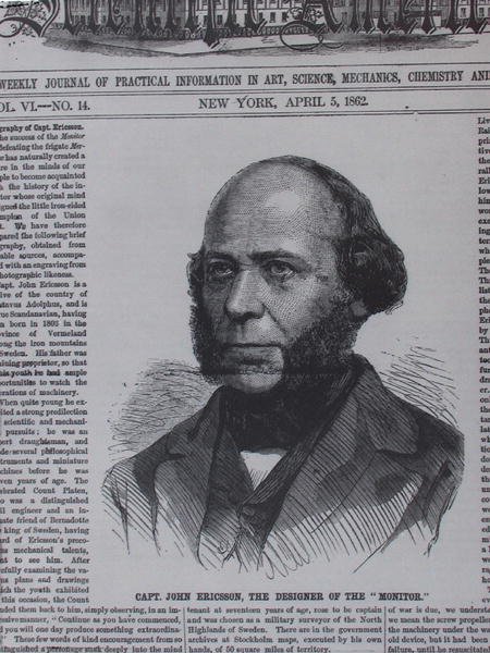 John Ericsson (1806-1862) a The Scientific Americanban, 1862. április 5. alkotó: American School