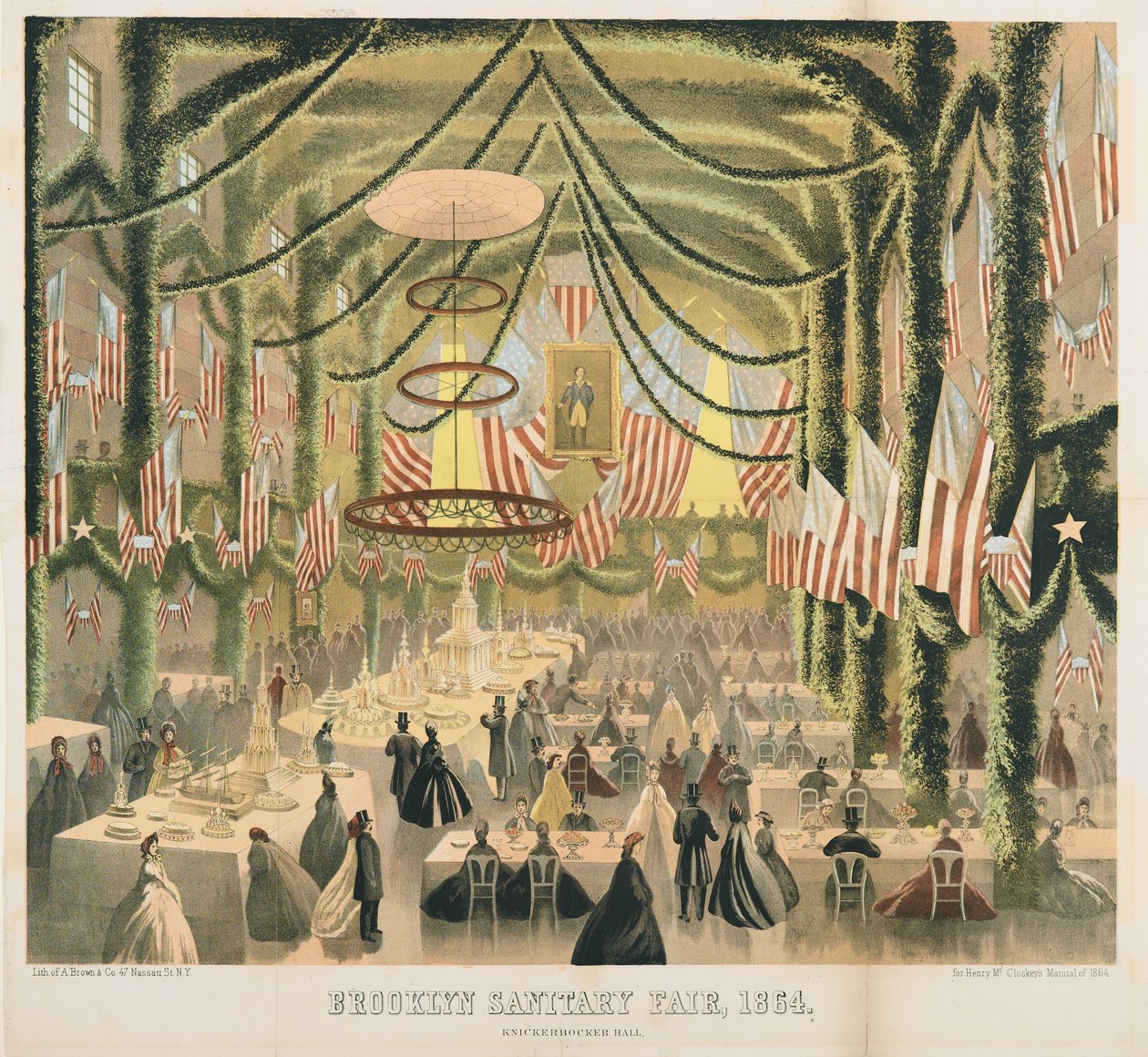Knickerbocker Hall, Brooklyn Egészségügyi Vásár, 1864 alkotó: American School