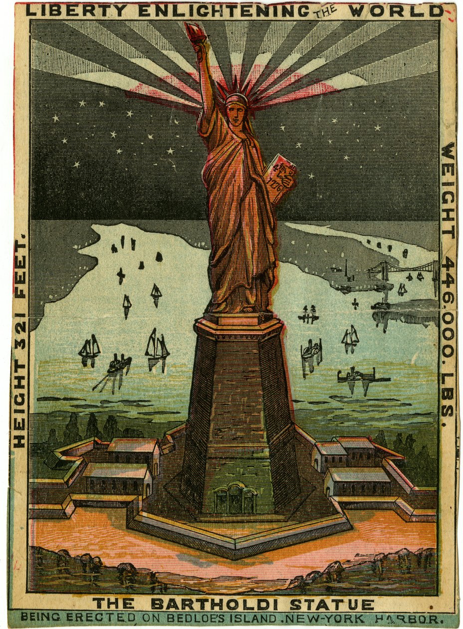 Liberty Enlightening the World, 1880-as évek (színes fametszet) alkotó: American School