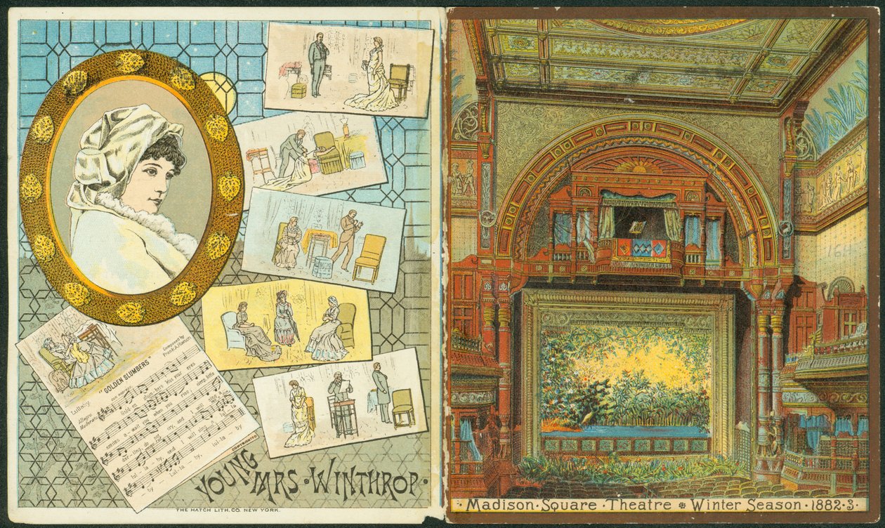 Madison Square Színház, 1882-83-as téli szezon, fiatal Mrs. Winthrop műsora. [borító], 1882 alkotó: American School