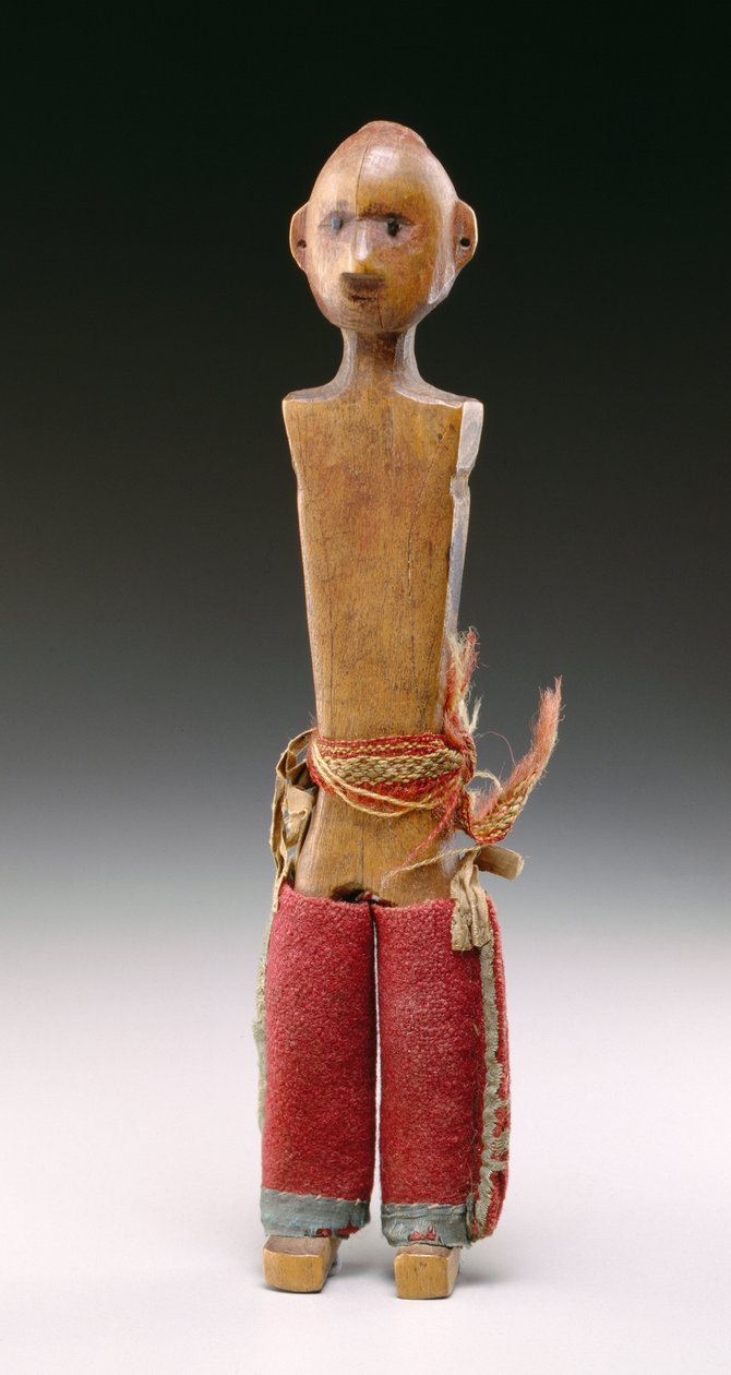Férfi figura (szerelmes baba) Potawatomi, 1800-60 (fa és gyapjú szövet) alkotó: American School
