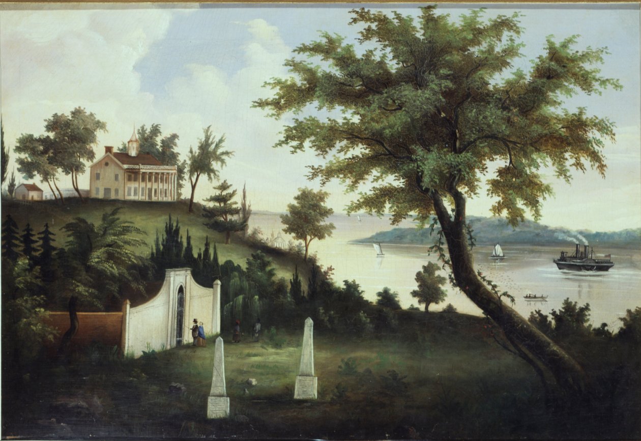 Mount Vernon, George Washington otthona, a Potomac folyón, 1860 körül alkotó: American School