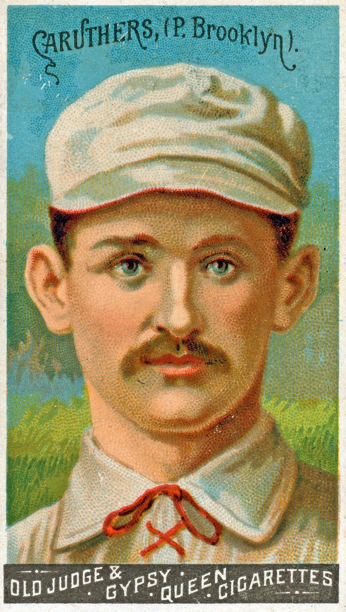 Bob Caruthers portréja, Brooklyn Trolley-Dodgers, 1887 alkotó: American School
