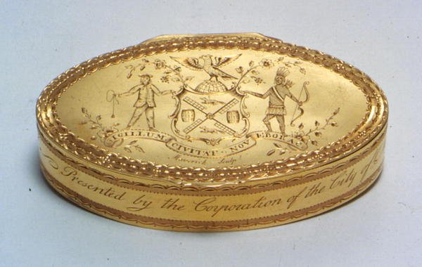 Bemutatódoboz, New York City, 1779 körül (arany) alkotó: American School