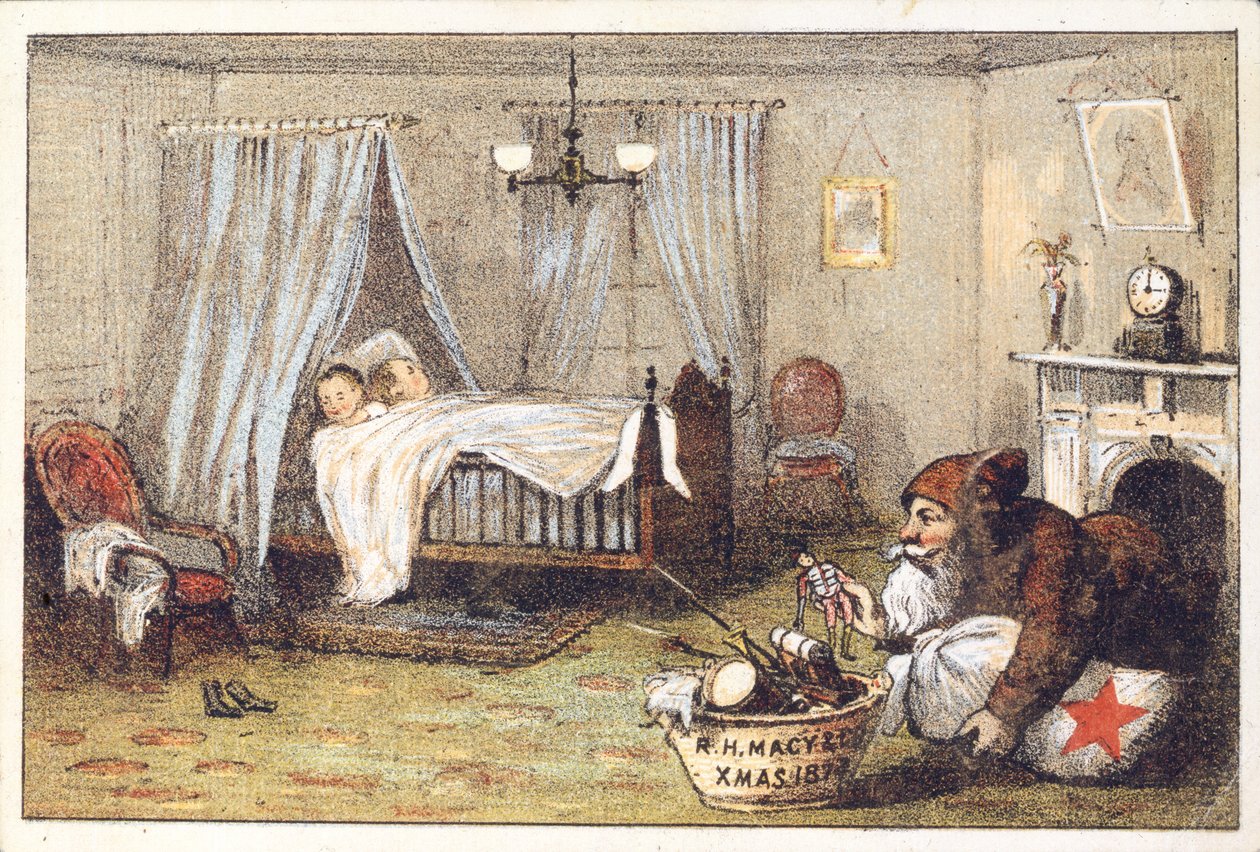 R.H. Macy & Co., Xmas 1874, 1872 (litográfia [kereskedelmi kártya]) alkotó: American School