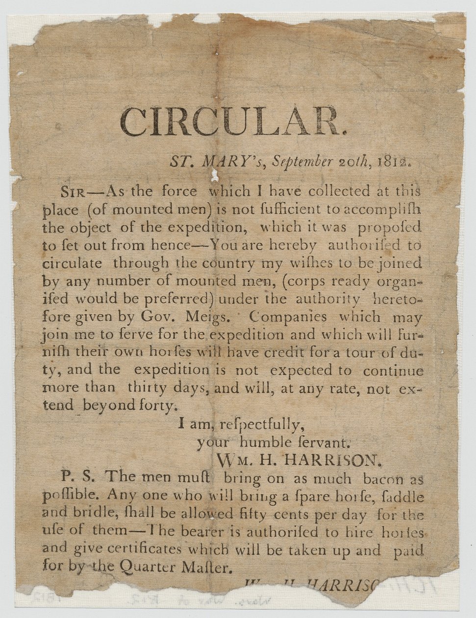 Toborzóplakát az 1812-es háborúhoz alkotó: American School