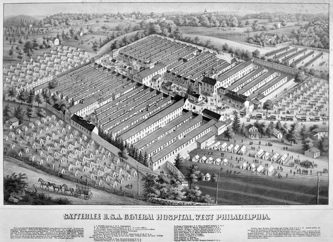 Satterlee Hospital, Philadelphia, Pennsylvania, 1863 alkotó: American School