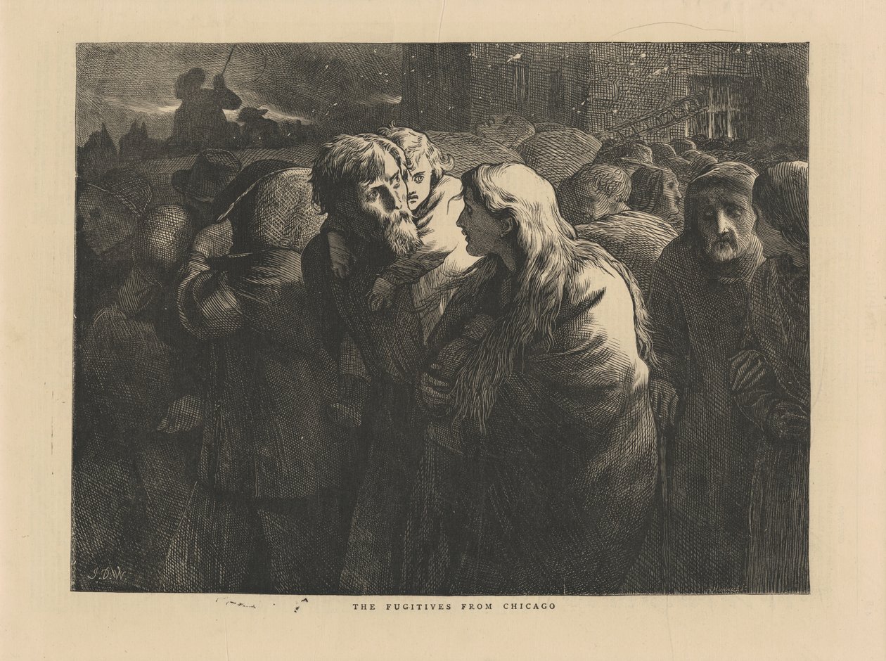 The Fugitives from Chicago, illusztráció a The Graphicból, 1871 alkotó: American School