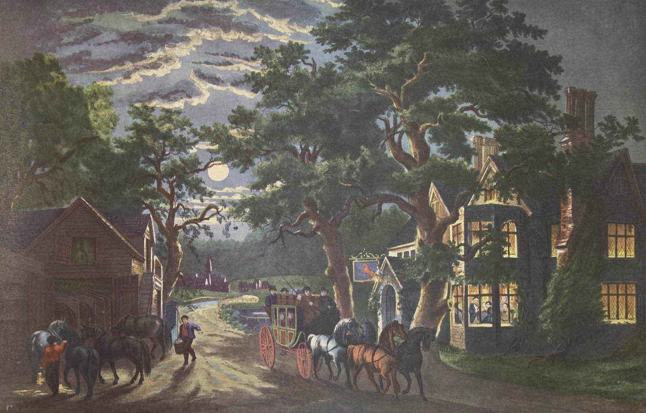 The Wayside Inn, pub. 1864 Currier & Ives alkotó: American School