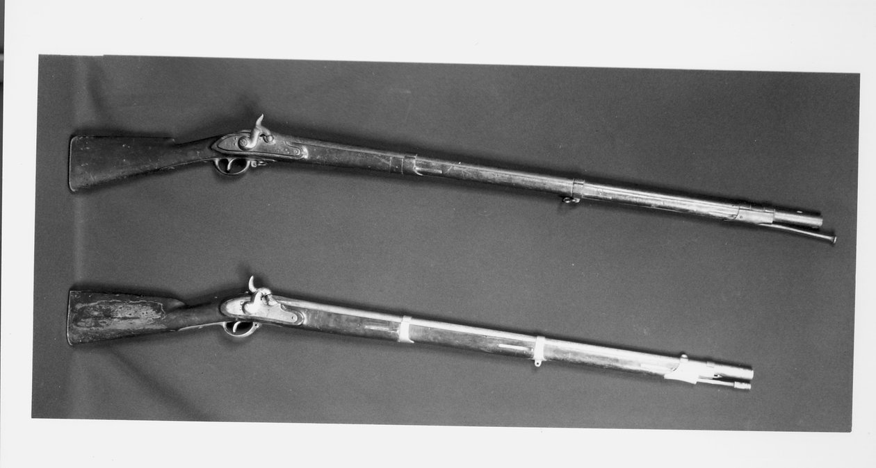 Két muskéta, amelyet John Browns emberei használtak a Harpers Ferrynél, egy virginiai gyártó által, 1812 alkotó: American School