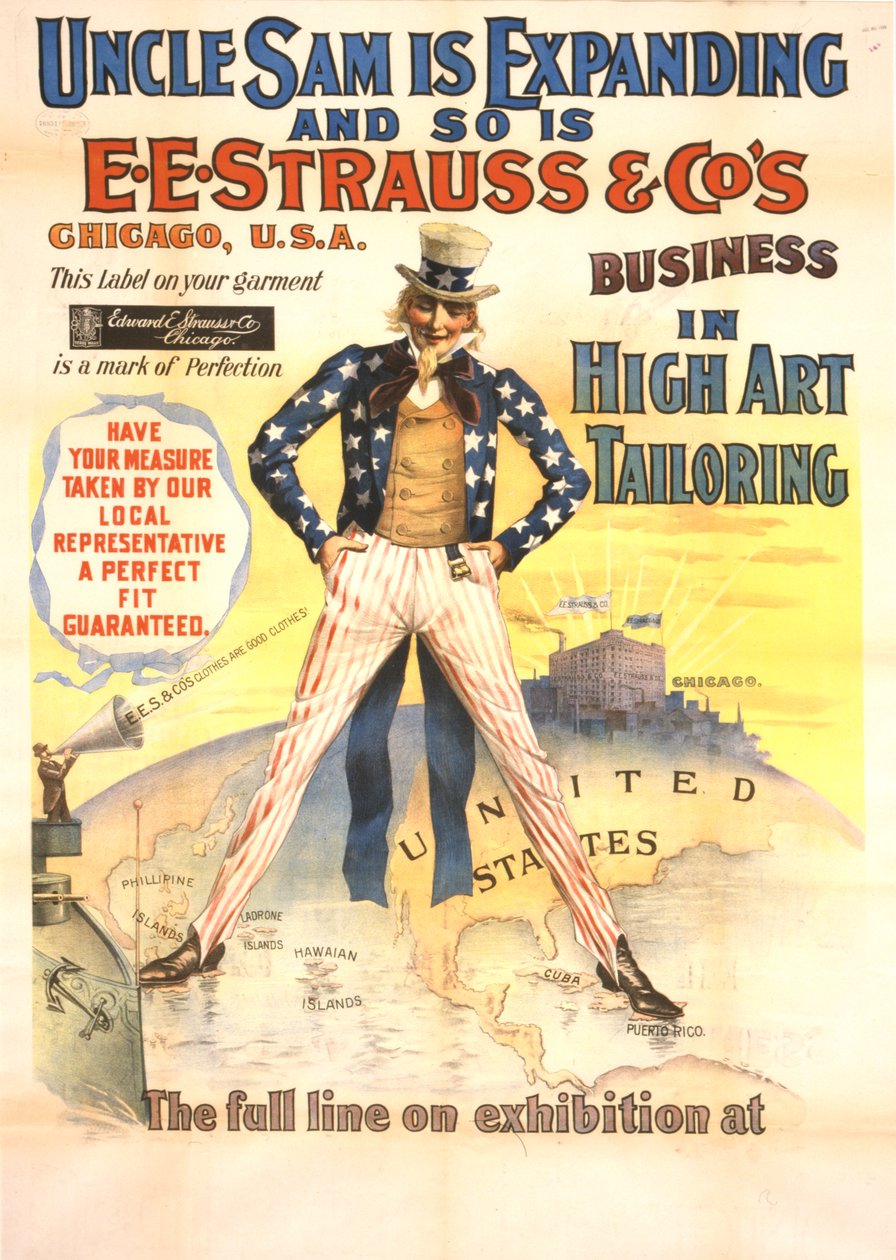 Uncle Sam terjeszkedik, és az E.E. Strauss & Co. magasművészeti szabászattal foglalkozó üzletága is bővül, 1898 körül alkotó: American School