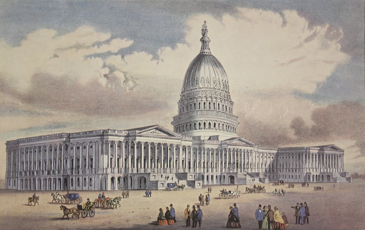 Egyesült Államok Capitol – Washington, D.C., pub. 1865, Currier & Ives alkotó: American School