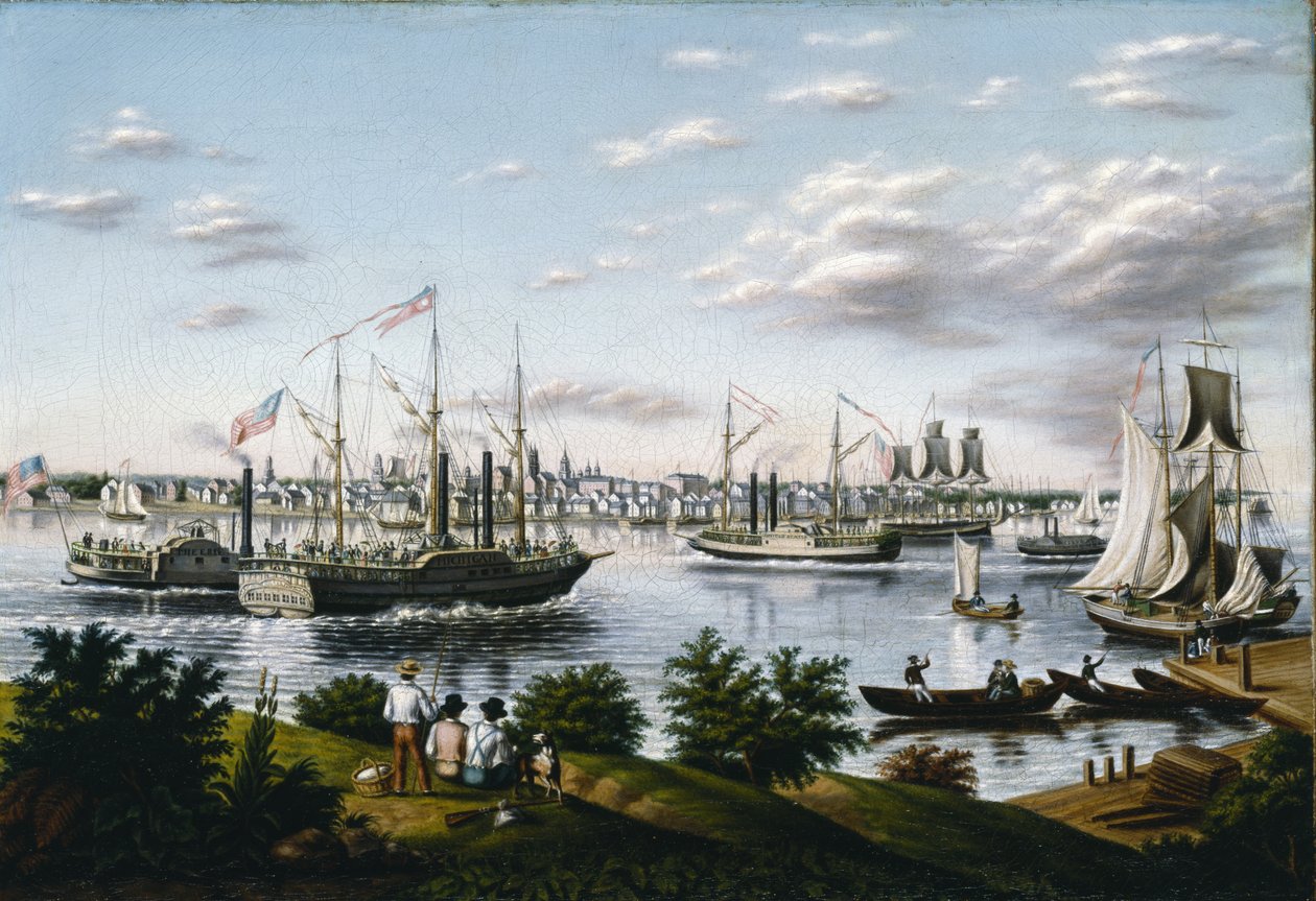 Detroit látképe 1836-ban, 1836-37 alkotó: American School