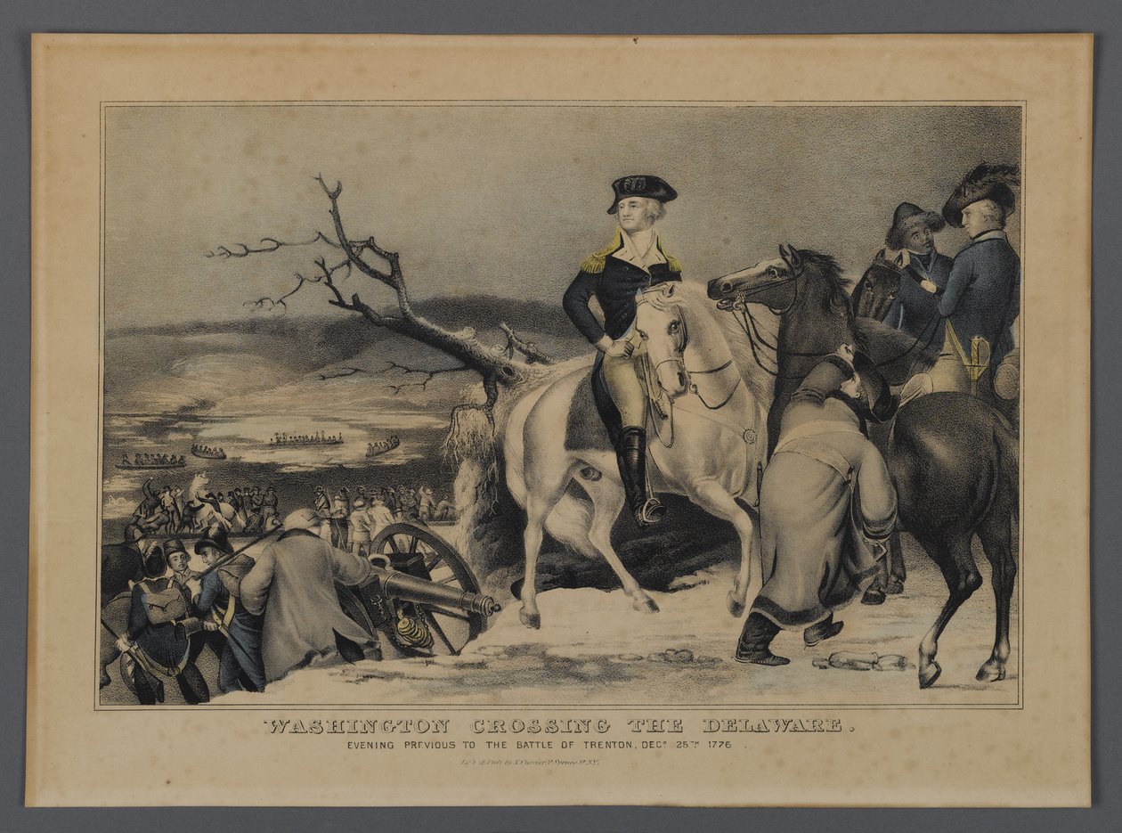 Washington Crossing the Delaware, kiadó: Currier & Ives, New York, 1876 (kézzel színezett litho) alkotó: American School