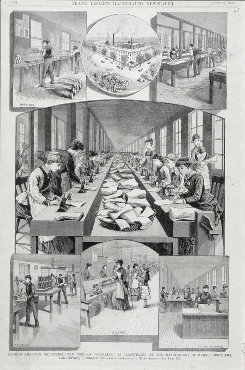 Fűzőt készítő nők, 1884 alkotó: American School