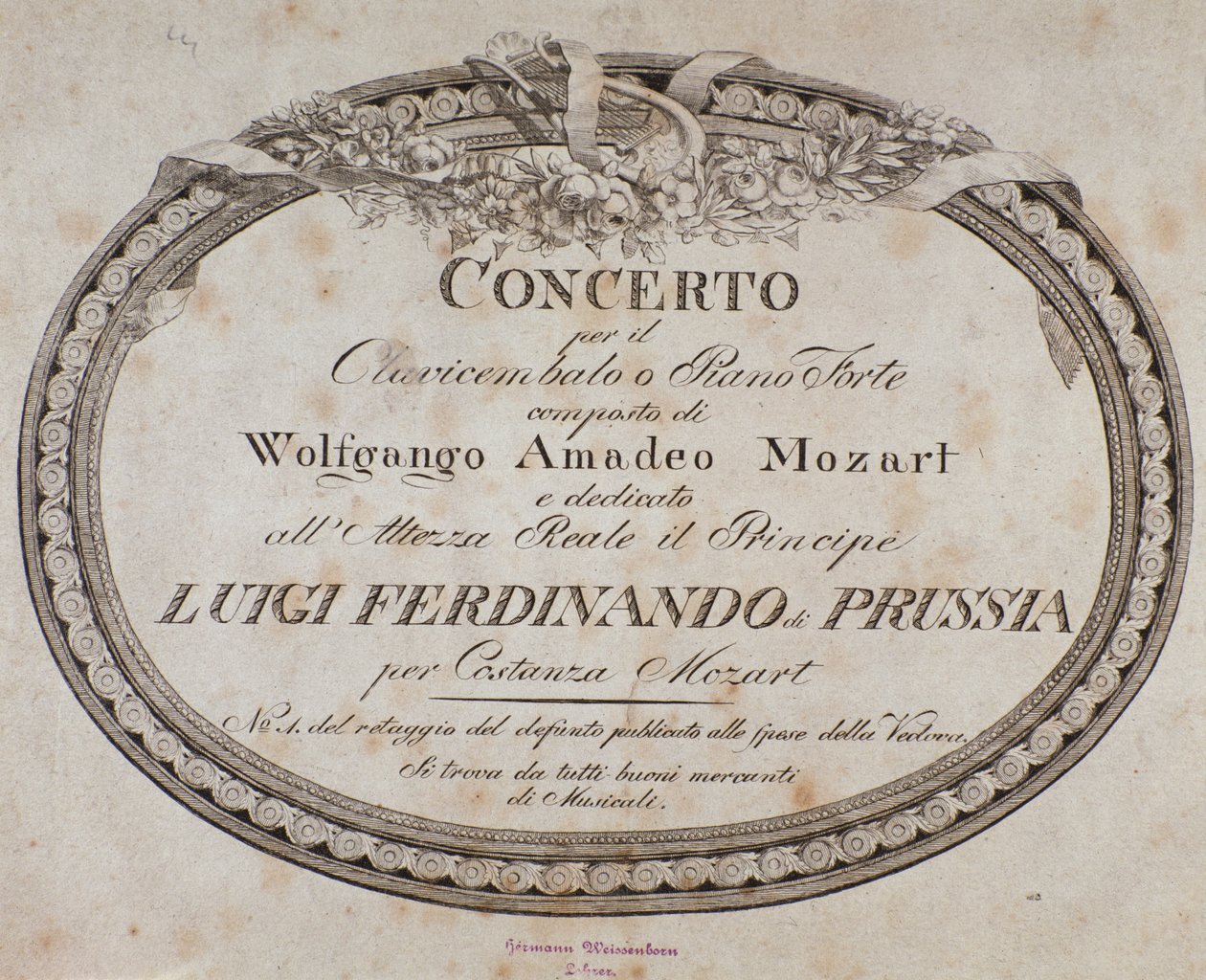 Wolfgang Amadeus Mozart (1756-1791) osztrák zeneszerző zongorára és csembalóra írt versenyművének előképe. alkotó: Austrian School