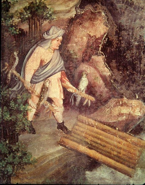 Július hónap, részlet egy sólyomvadászról, 1400 körül alkotó: Bohemian School