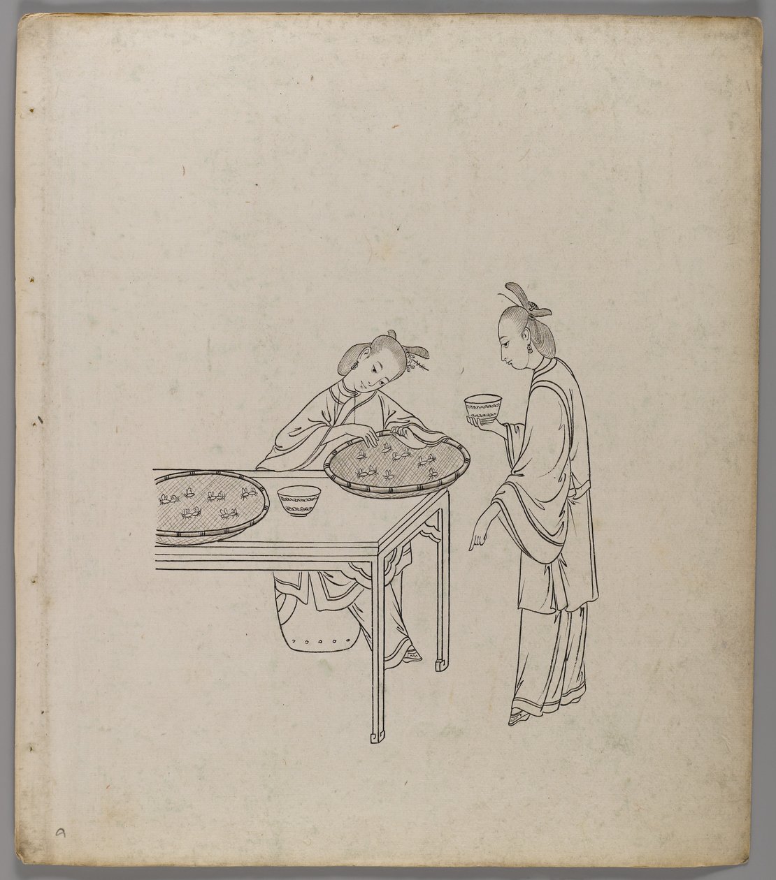 Külön levelek albuma: Silk Cultivation and Production (tinta papíron) (lásd még: 499289-303) alkotó: Chinese School