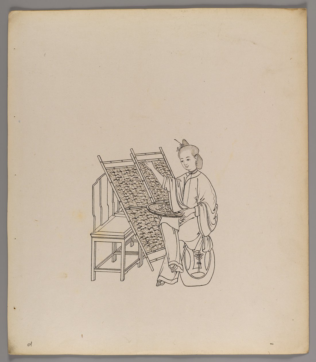 Külön levelek albuma: Silk Cultivation and Production (tinta papíron) (lásd még: 499288-303) alkotó: Chinese School