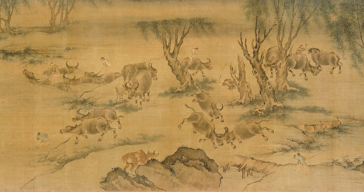 Vízibivalyok és csordafiúk, kínai, 1368-1463 alkotó: Chinese School