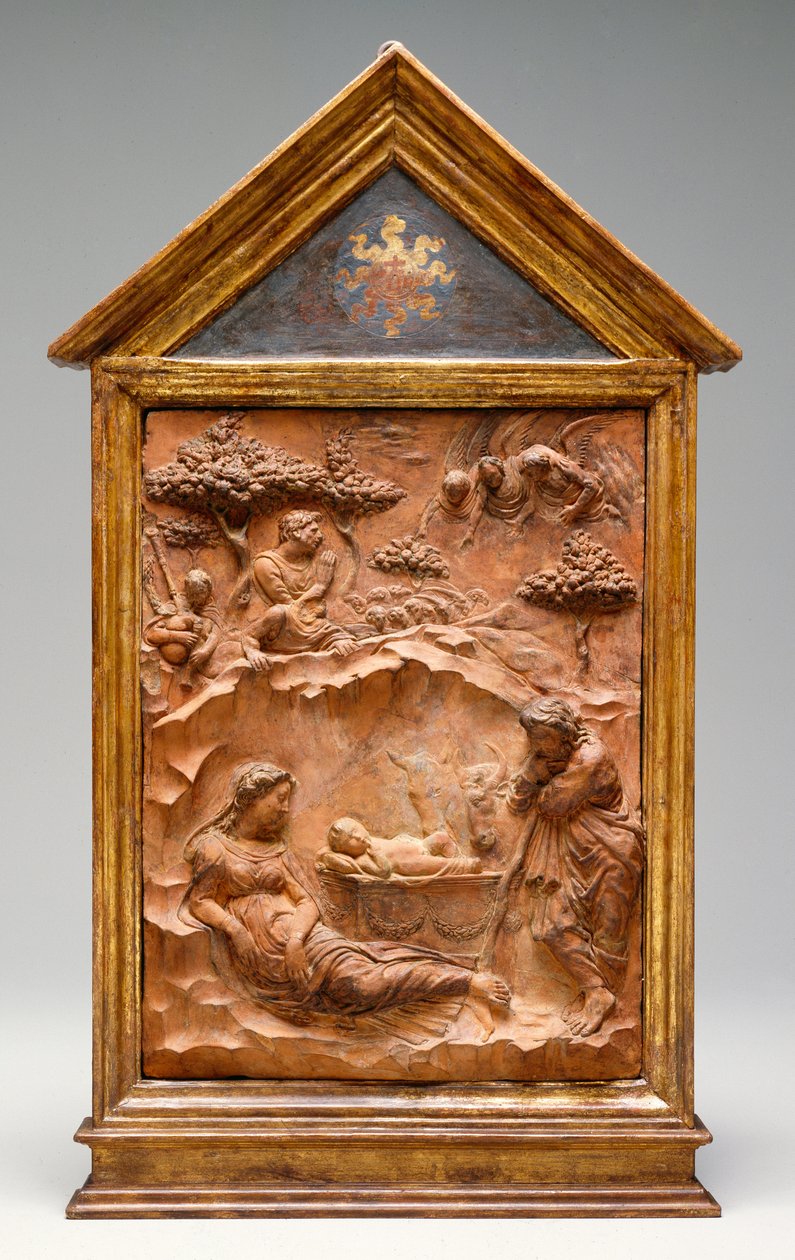 Születés, 1425 körül (terrakotta) alkotó: Donatello