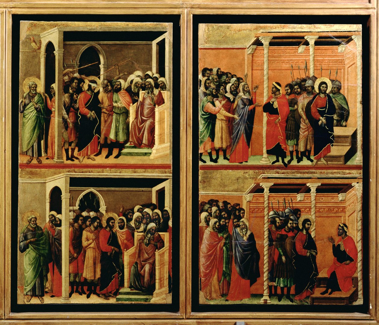 Maesta: tizenegy jelenet a Passióból, 1308-11 (tempera a panelen) (55438 hátoldala) (235966 részlete) alkotó: Duccio di Buoninsegna