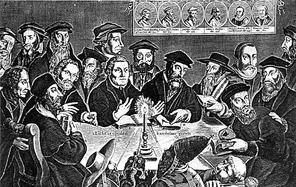 Luther Márton (1483-1546) és X. Leó pápa (1475-1521) találkozója alkotó: Dutch School